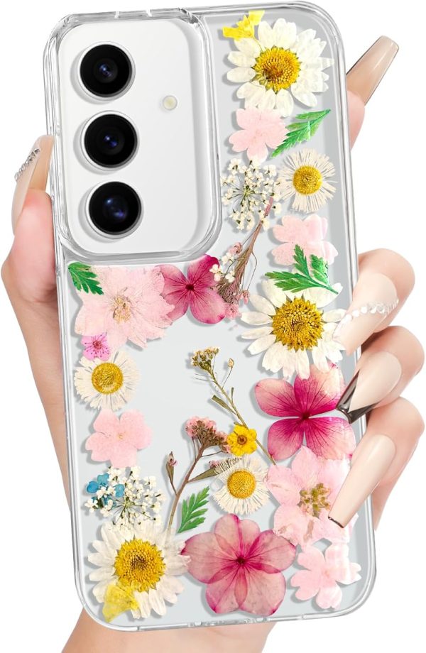 Loheckle for Samsung Galaxy S24 Ultra Case for Women - Girls Cute Glitter Dried Flower Floral Girly Aesthetic Kawaii Sparkle Sparkly Bling Unique Design Handmade Phone Cover for S24Ultra, Purple - Image 28