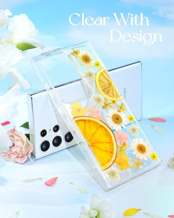 Loheckle for Samsung Galaxy S24 Ultra Case for Women - Girls Cute Glitter Dried Flower Floral Girly Aesthetic Kawaii Sparkle Sparkly Bling Unique Design Handmade Phone Cover for S24Ultra, Purple - Image 57