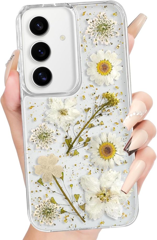 Loheckle for Samsung Galaxy S24 Ultra Case for Women - Girls Cute Glitter Dried Flower Floral Girly Aesthetic Kawaii Sparkle Sparkly Bling Unique Design Handmade Phone Cover for S24Ultra, Purple - Image 59