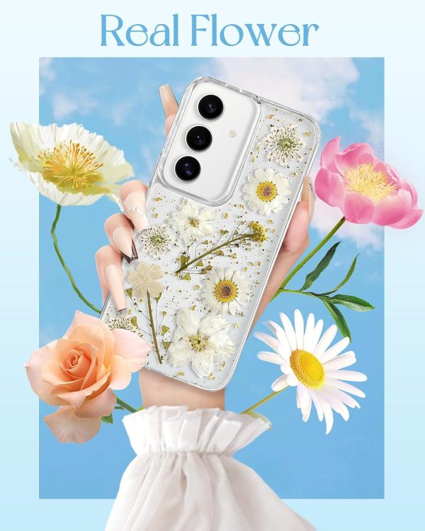Loheckle for Samsung Galaxy S24 Ultra Case for Women - Girls Cute Glitter Dried Flower Floral Girly Aesthetic Kawaii Sparkle Sparkly Bling Unique Design Handmade Phone Cover for S24Ultra, Purple - Image 60