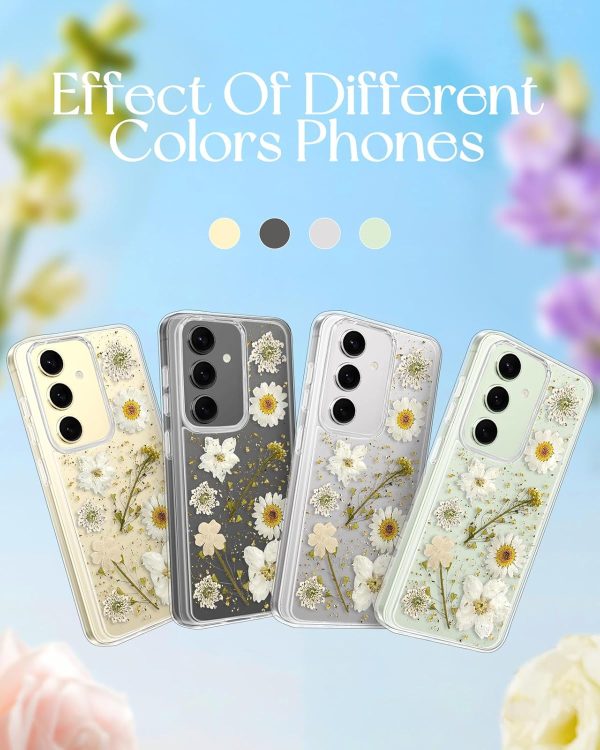 Loheckle for Samsung Galaxy S24 Ultra Case for Women - Girls Cute Glitter Dried Flower Floral Girly Aesthetic Kawaii Sparkle Sparkly Bling Unique Design Handmade Phone Cover for S24Ultra, Purple - Image 61