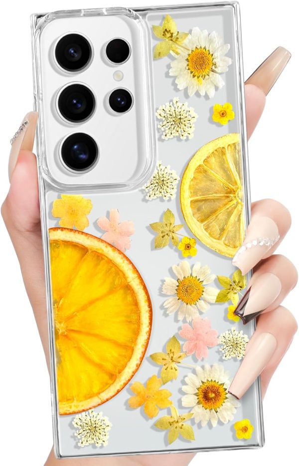 Loheckle for Samsung Galaxy S24 Ultra Case for Women - Girls Cute Glitter Dried Flower Floral Girly Aesthetic Kawaii Sparkle Sparkly Bling Unique Design Handmade Phone Cover for S24Ultra, Purple - Image 63