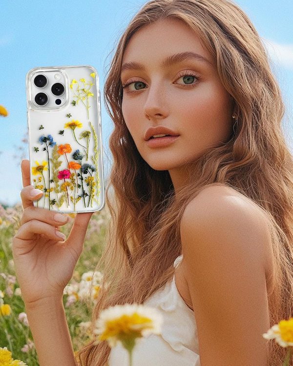 Loheckle for iPhone 16 Pro Max Case for Women - Girls Cute Glitter Dried Flower Floral Girly Aesthetic Kawaii Sparkle Sparkly Bling Unique Handmade Phone Cover for Apple 16 Promax 6.9", Simple - Image 6