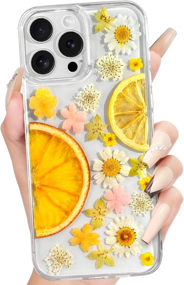 Loheckle for iPhone 16 Pro Max Case for Women - Girls Cute Glitter Dried Flower Floral Girly Aesthetic Kawaii Sparkle Sparkly Bling Unique Handmade Phone Cover for Apple 16 Promax 6.9", Simple - Image 14