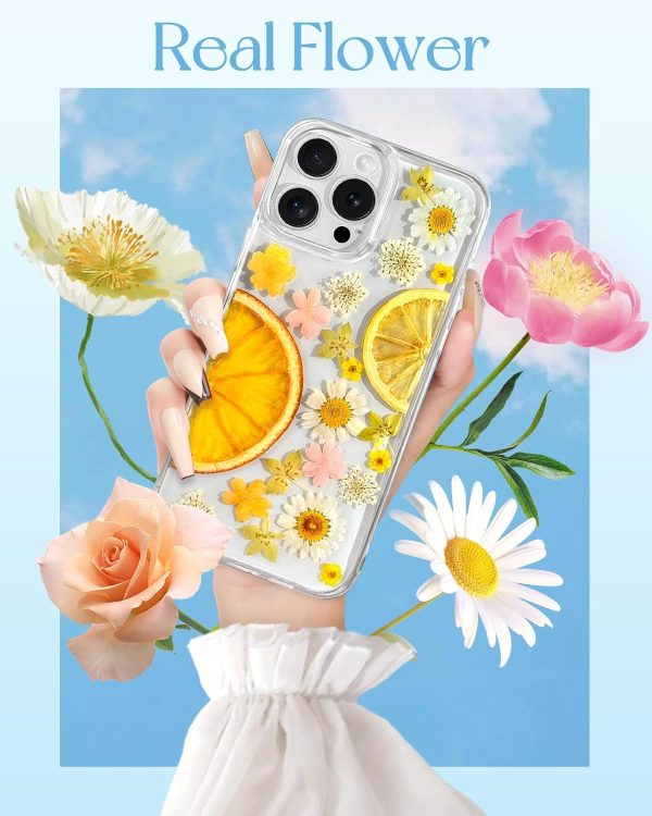 Loheckle for iPhone 16 Pro Max Case for Women - Girls Cute Glitter Dried Flower Floral Girly Aesthetic Kawaii Sparkle Sparkly Bling Unique Handmade Phone Cover for Apple 16 Promax 6.9", Simple - Image 16