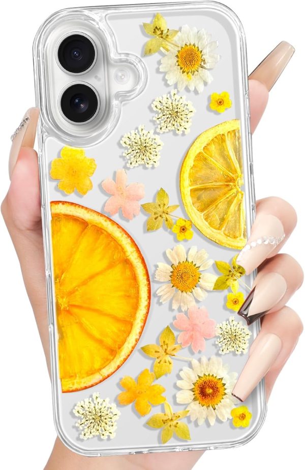 Loheckle for iPhone 16 Pro Max Case for Women - Girls Cute Glitter Dried Flower Floral Girly Aesthetic Kawaii Sparkle Sparkly Bling Unique Handmade Phone Cover for Apple 16 Promax 6.9", Simple - Image 20