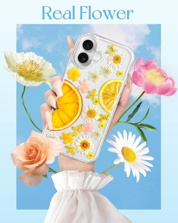 Loheckle for iPhone 16 Pro Max Case for Women - Girls Cute Glitter Dried Flower Floral Girly Aesthetic Kawaii Sparkle Sparkly Bling Unique Handmade Phone Cover for Apple 16 Promax 6.9", Simple - Image 22