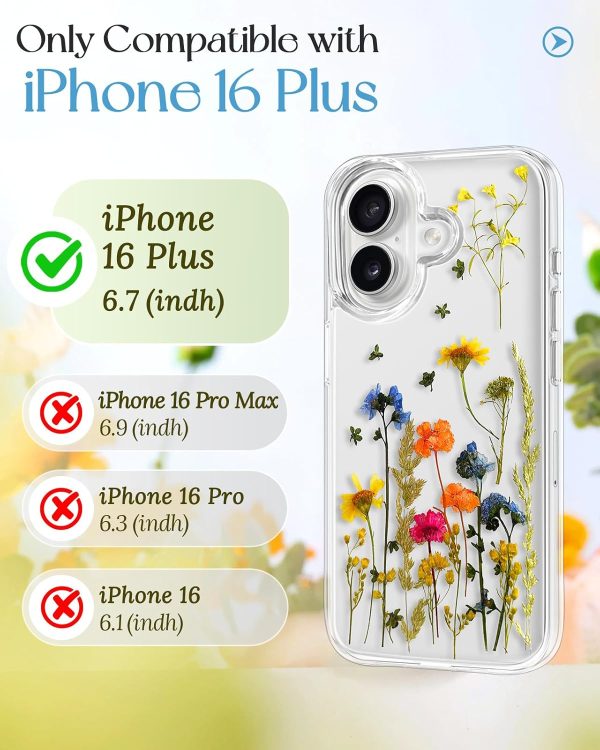Loheckle for iPhone 16 Pro Max Case for Women - Girls Cute Glitter Dried Flower Floral Girly Aesthetic Kawaii Sparkle Sparkly Bling Unique Handmade Phone Cover for Apple 16 Promax 6.9", Simple - Image 45