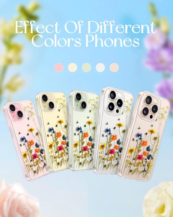 Loheckle for iPhone 16 Pro Max Case for Women - Girls Cute Glitter Dried Flower Floral Girly Aesthetic Kawaii Sparkle Sparkly Bling Unique Handmade Phone Cover for Apple 16 Promax 6.9", Simple - Image 47