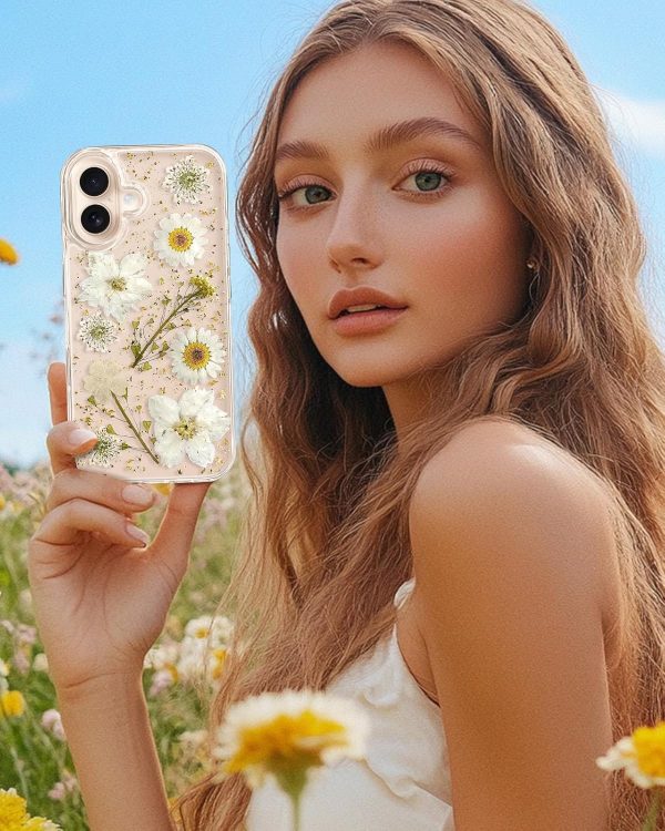 Loheckle for iPhone 16 Pro Max Case for Women - Girls Cute Glitter Dried Flower Floral Girly Aesthetic Kawaii Sparkle Sparkly Bling Unique Handmade Phone Cover for Apple 16 Promax 6.9", Simple - Image 61