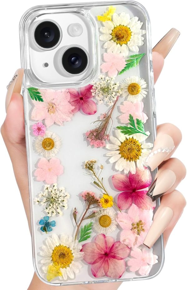 Loheckle for iPhone 16 Pro Max Case for Women - Girls Cute Glitter Dried Flower Floral Girly Aesthetic Kawaii Sparkle Sparkly Bling Unique Handmade Phone Cover for Apple 16 Promax 6.9", Simple - Image 63