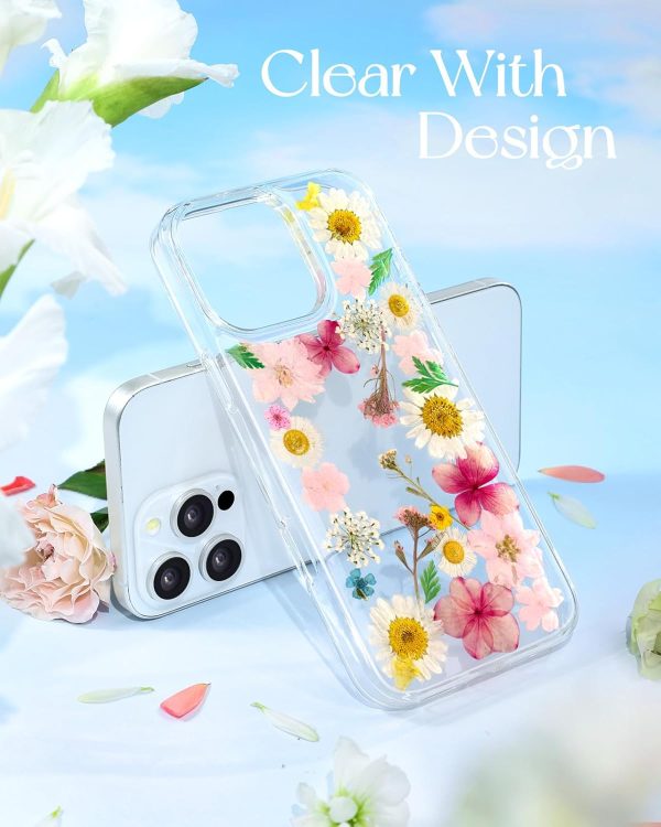 Loheckle for iPhone 16 Pro Max Case for Women - Girls Cute Glitter Dried Flower Floral Girly Aesthetic Kawaii Sparkle Sparkly Bling Unique Handmade Phone Cover for Apple 16 Promax 6.9", Simple - Image 67