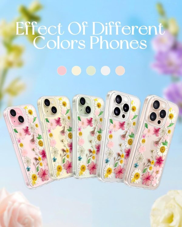 Loheckle for iPhone 16 Pro Max Case for Women - Girls Cute Glitter Dried Flower Floral Girly Aesthetic Kawaii Sparkle Sparkly Bling Unique Handmade Phone Cover for Apple 16 Promax 6.9", Simple - Image 72