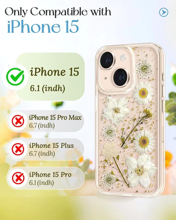 Loheckle for iPhone 16 Pro Max Case for Women - Girls Cute Glitter Dried Flower Floral Girly Aesthetic Kawaii Sparkle Sparkly Bling Unique Handmade Phone Cover for Apple 16 Promax 6.9", Simple - Image 75