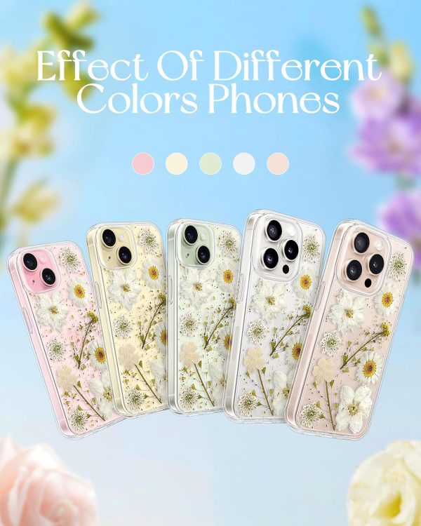 Loheckle for iPhone 16 Pro Max Case for Women - Girls Cute Glitter Dried Flower Floral Girly Aesthetic Kawaii Sparkle Sparkly Bling Unique Handmade Phone Cover for Apple 16 Promax 6.9", Simple - Image 77