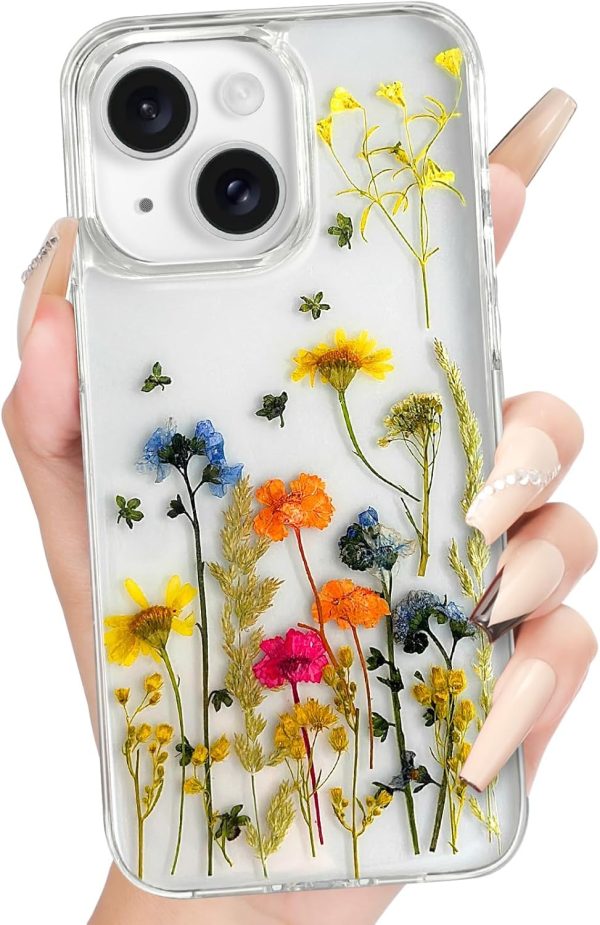 Loheckle for iPhone 16 Pro Max Case for Women - Girls Cute Glitter Dried Flower Floral Girly Aesthetic Kawaii Sparkle Sparkly Bling Unique Handmade Phone Cover for Apple 16 Promax 6.9", Simple - Image 82