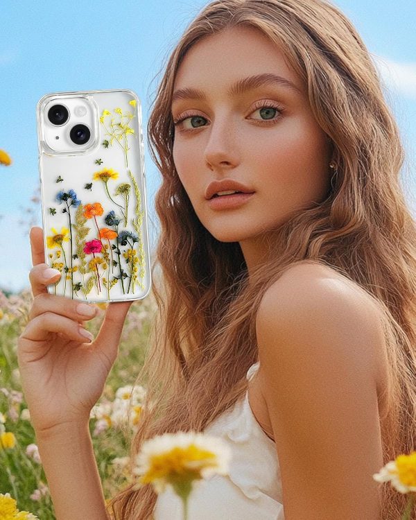 Loheckle for iPhone 16 Pro Max Case for Women - Girls Cute Glitter Dried Flower Floral Girly Aesthetic Kawaii Sparkle Sparkly Bling Unique Handmade Phone Cover for Apple 16 Promax 6.9", Simple - Image 86