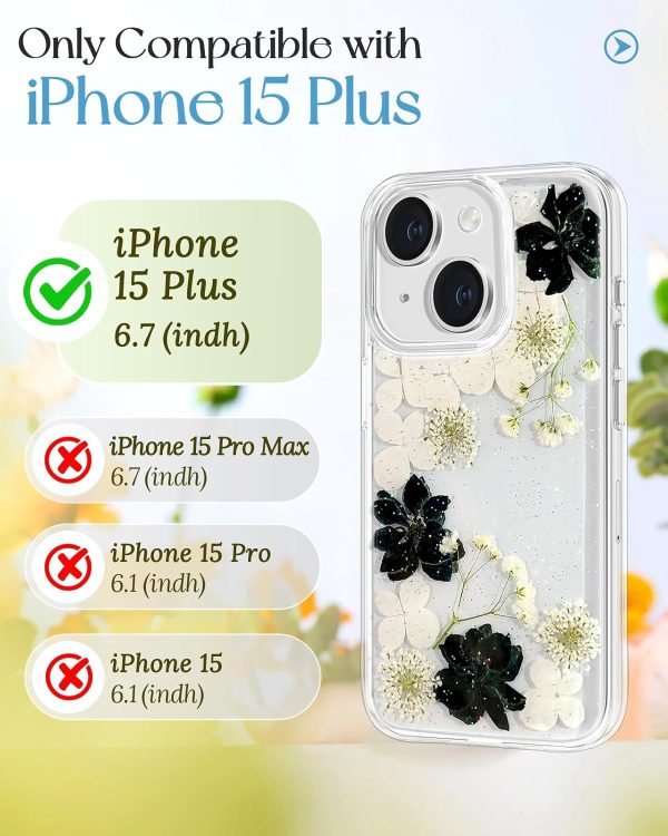 Loheckle for iPhone 16 Pro Max Case for Women - Girls Cute Glitter Dried Flower Floral Girly Aesthetic Kawaii Sparkle Sparkly Bling Unique Handmade Phone Cover for Apple 16 Promax 6.9", Simple - Image 93