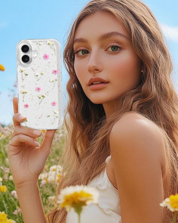 Loheckle for iPhone 16 Pro Max Case for Women - Girls Cute Glitter Dried Flower Floral Girly Aesthetic Kawaii Sparkle Sparkly Bling Unique Handmade Phone Cover for Apple 16 Promax 6.9", Simple - Image 101