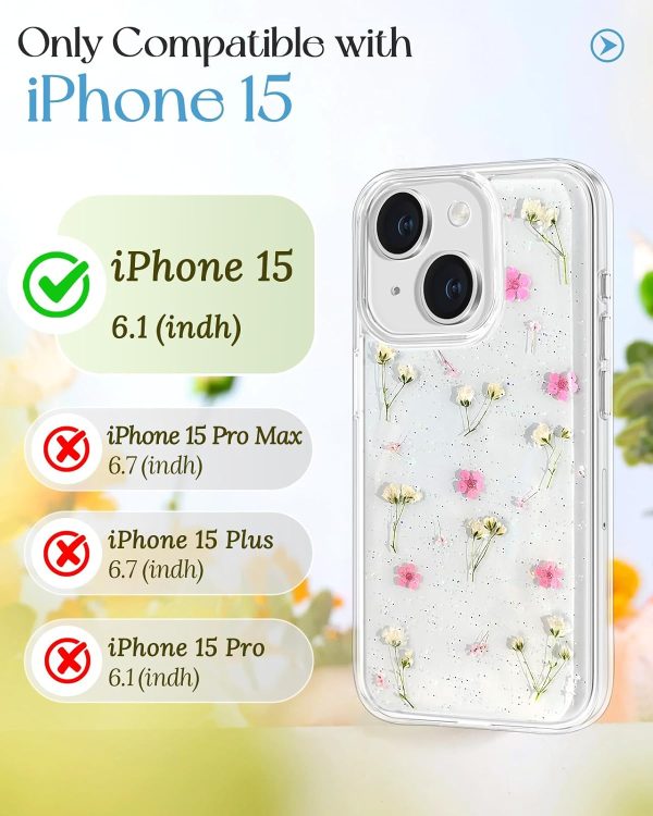 Loheckle for iPhone 16 Pro Max Case for Women - Girls Cute Glitter Dried Flower Floral Girly Aesthetic Kawaii Sparkle Sparkly Bling Unique Handmade Phone Cover for Apple 16 Promax 6.9", Simple - Image 103