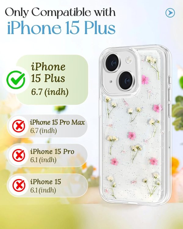 Loheckle for iPhone 16 Pro Max Case for Women - Girls Cute Glitter Dried Flower Floral Girly Aesthetic Kawaii Sparkle Sparkly Bling Unique Handmade Phone Cover for Apple 16 Promax 6.9", Simple - Image 121